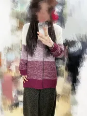バイカラー サイドスリット ニット