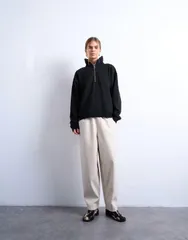 トップショップ レディース ボトムス カジュアルパンツ パンツ レザー フェイクレザー Topshop faux leather awkward length pullon pants in ecru ecru エクリュ