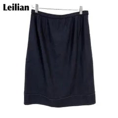 美品】 Leilian スカート 大きいサイズ 13+ ネイビー トネッラ生地
