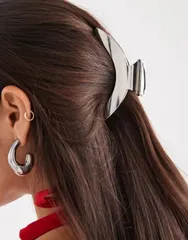 エイソス レディース アクセサリー ヘアアクセサリー ASOS DESIGN abstract metal claw tone Silver シルバーのサムネイル