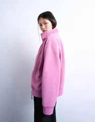 トップショップ レディース アウター ジャケット・ブルゾン フルジップ Topshop borg funnel zip through PINK ピンクのサムネイル