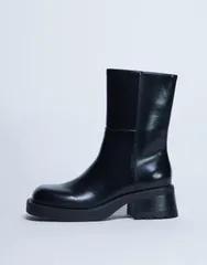 トップショップ レディース シューズ ブーツ・レインブーツ アンクル ブーツ ヒール Topshop Nina chunky heel ankle boots Black ブラックのサムネイル