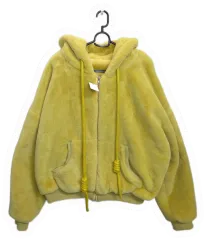 レディース/Free! / フェイクファー オーバーサイズ フード アウター ジャケット イエロー