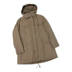 ヴィンテージ カーキ ブラウン フード フィールド ジャケット アウター マウンテンパーカー (M)