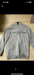 トミーヒルフィガー グレー 起毛 フーディー Tシャツ M