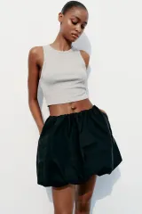 (新品) ZARA ザラ ミニ バルーン スカート ブラック M