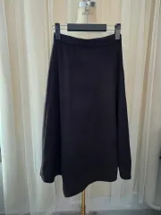 トゥモローランド ブラウン ウール Aライン スカート ウール カシミア