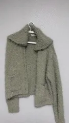 DIAGONAL ブークレ ニット カーディガン ミント