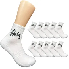 20,000ウォン 10足 ユニセックス STUSSY スポーツ ダブルソール (白 ロークルー)