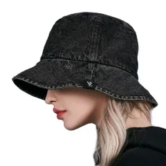 韓国ブランド バケットハット 帽子 ユニセックス 紫外線防止 デニム 全2color UV対策 hat 深め bucket 小顔効果 denim wash SNS話題 Stone 芸能人着用 バザール