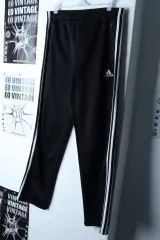 (M) adidas アディダス トレーニングウェア ズボン ブラック 3本線 オールドスクール-23E6