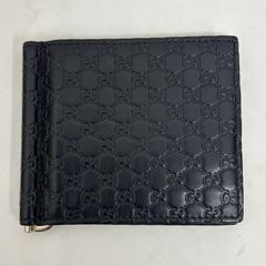 GUCCI マイクログッチ シマ マネークリップ GG レザー 黒 - メルカリ