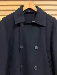 DKNY メンズ ブラック ハーフウールコート ダブルコート M