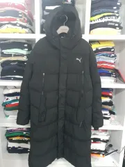 プーマ ブラック ダウンジャケット ロング丈 ダウン アウター