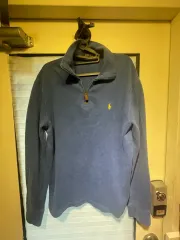 ポロ ラルフローレン ブルー ハーフジップアップ スウェット ニット100