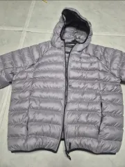 グレー フード ダウン アウター