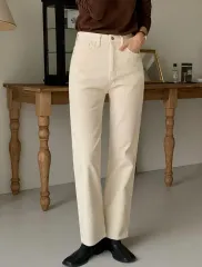 エドモア デイリー ストレートフィット コーデュロイ パンツ クリーム L 出品