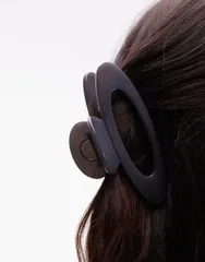 エイソス レディース アクセサリー ASOS DESIGN large oval shape claw clip in dark gray tone Gray グレーのサムネイル