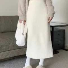 ボア・ファー・起毛・バンディング・ロングスカート 2 (FREE) (3 COLOR)