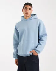 エイソス メンズ アウター パーカー・スウェット リラックスフィット ASOS DESIGN essentials relaxed fit hoodie in dusty Mountain Spring ブルー