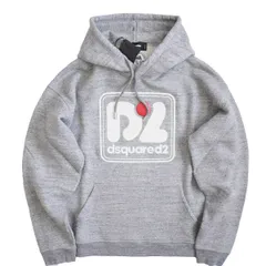 ◆ DSQUARED2 ◆ディースクエアード2◆ロゴ スウェット パーカー◆グレーメランジ◆Lサイズ◆プルオーバー フーディ イタリア製 D2ロゴ リラックスオーバーサイズ【新品・未使用・正規品】