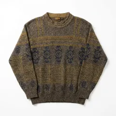 [G-4] 古着 レトロ柄ニット セーター ミックスカラー