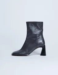 トップショップ レディース シューズ ブーツ・レインブーツ レザー ヒール Topshop Star Premium leatheround toe block heel boots Gray グレーのサムネイル