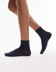 トップショップ レディース アンダーウェア 靴下 リブ シアー Topshop sheer ribbed socks NAVY ネイビーのサムネイル