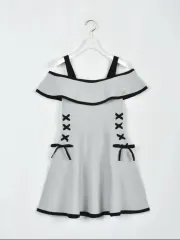 evelyn リー リボン オフショルダー ニット OP