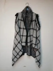 チェック ニット ベスト カーディガンㅡFree!