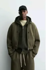 ZARA NEOPRENE オーバーサイズ アウター オリーブ 6318 335