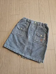 ミッキーハウス ストライプ デニムスカート 110