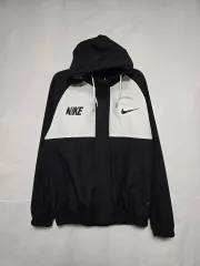 ブラック/ホワイト フード ウィンドブレーカー ジャケット M 95-100 0123