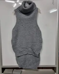 高級レディース アシンメトリー ニット タートルネック ONE PIECE ベスト