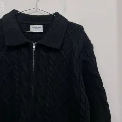 GLW GOOD LIFE WORKS(グッドライフワークス) オーバーサイズ ケーブル編み KARA（カラ） ニットジップアップ