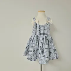 女の子服 H&M リボン ツイード ONE PIECE 新品 90