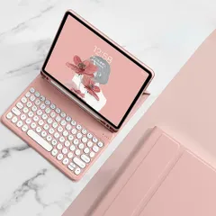 新品 お洒落 可愛い iPad Pro11 第4世代 2022 ケースキーボード付き 人気 Apple Pencil 収納 スタンド アップルペンシル充電対応 第3世代 2021/第2世代 2020 マグネット分離式 丸型キー 薄型 軽量 ワイヤレスBluet
