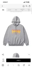 新品) THRASHER(スラッシャー) 炎 ロゴ フーディー グレー Mサイズ