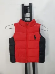 ポロ ラルフローレン キッズ ビックポニー ダウン ベスト レッド/ブラック 3t