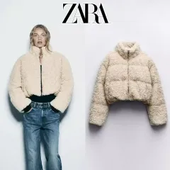 ザラ シアリング ファー ダウン アイボリー XS