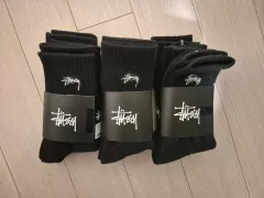 STUSSY ブラック ロゴ 靴下