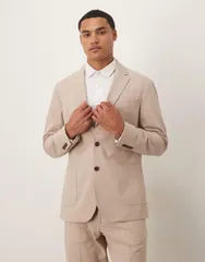 セレクテッドオム メンズ アウター ジャケット・ブルゾン レギュラーフィット ブレザー Selected Homme Smith seersucker regular fit blazer in cream Pure Cashmere クリーム