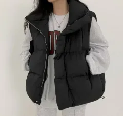 (新品) ダウンベスト ブラック グレー
