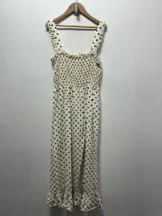 M ZARA アイボリー ブラック ドット ロング ONE PIECE