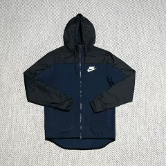 M NIKE ナイキ ネイビー バイカラー フード ジップアップ ジャケット