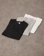 カルバンクライン メンズ トップス Tシャツ Calvin Klein 3pack loungewear Tshirtsblackgray BLACK WHITE GRAY ホワイト