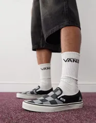 バンズ レディース シューズ スニーカー Vans Classic SlipOn sneakers checkerboard Black ブラック