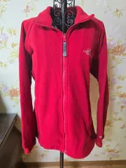 ザノースフェイス レディース レッド フリース ジップアップ 55