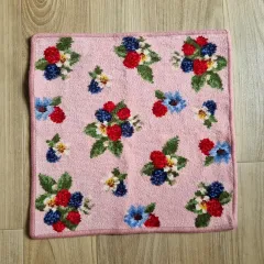 日本からの輸入 FEILER ピンク フラワーパターン ハンカチ