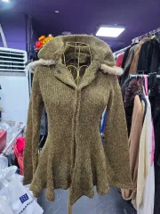 ニット ロング カーディガン ファー Kara（カラ）装飾